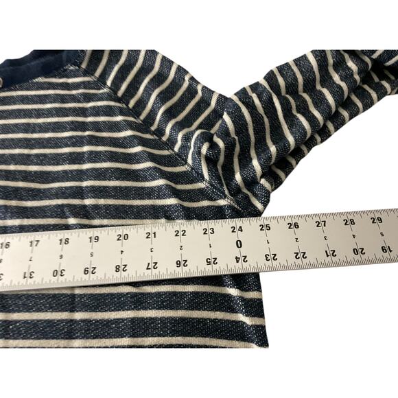 French Laundry Womens 3X Black White Sweater Top striped Pullover Drawstring - Picture 9 of 12